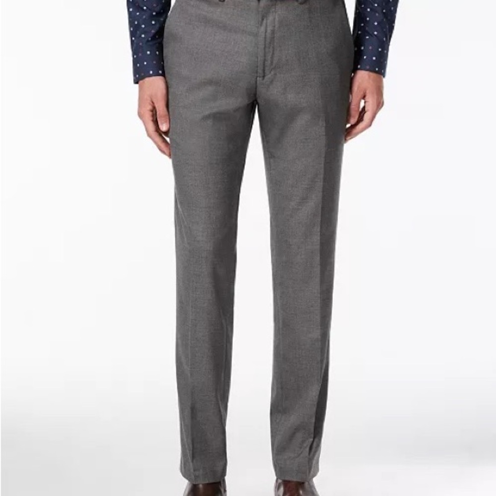 Kenneth Cole Reaction Men’s Grey Dress Pants with Slim fit Stretch